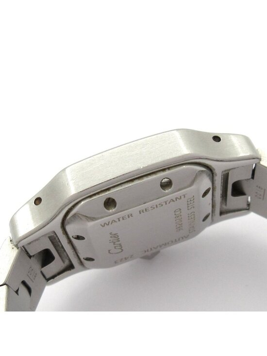 Cartier Santos Galbée 29 Reference:1566 Full set 1999  Cartier Watch Santos Galbe SM SS Guilloche Dial Silver